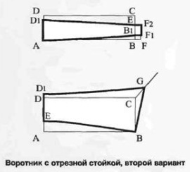 Отложной воротник с отрезной стойкой. Второй вариант Отложной воротник с отрезной стойкой. Второй вариант